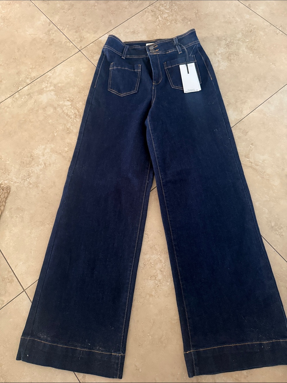 Oat New York Wide-Leg Dark Indigo Jeans